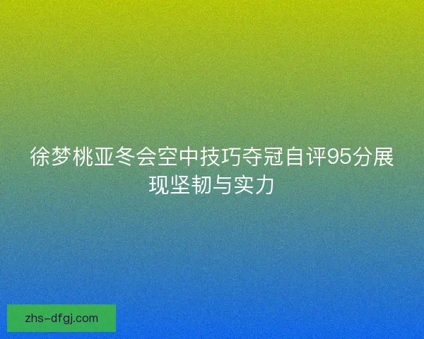 徐梦桃亚冬会空中技巧夺冠自评95分展现坚韧与实力